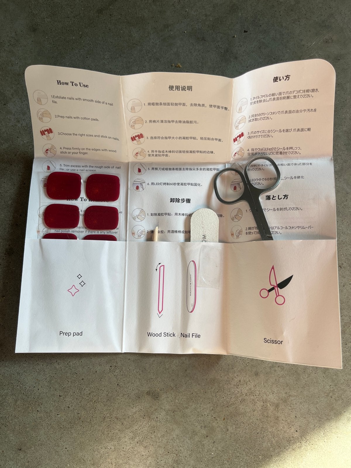 Rode nepnagels met instructies en accessoires, Ophalen of Verzenden, Nieuw, Gehele gezicht, Overige typen