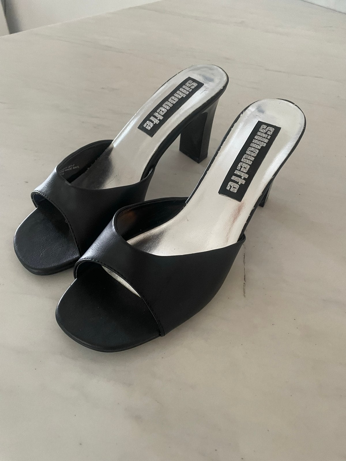 Zwarte muiltjes met hak - Maat 39, Ophalen, Zo goed als nieuw, Zwart, Sandalen of Muiltjes