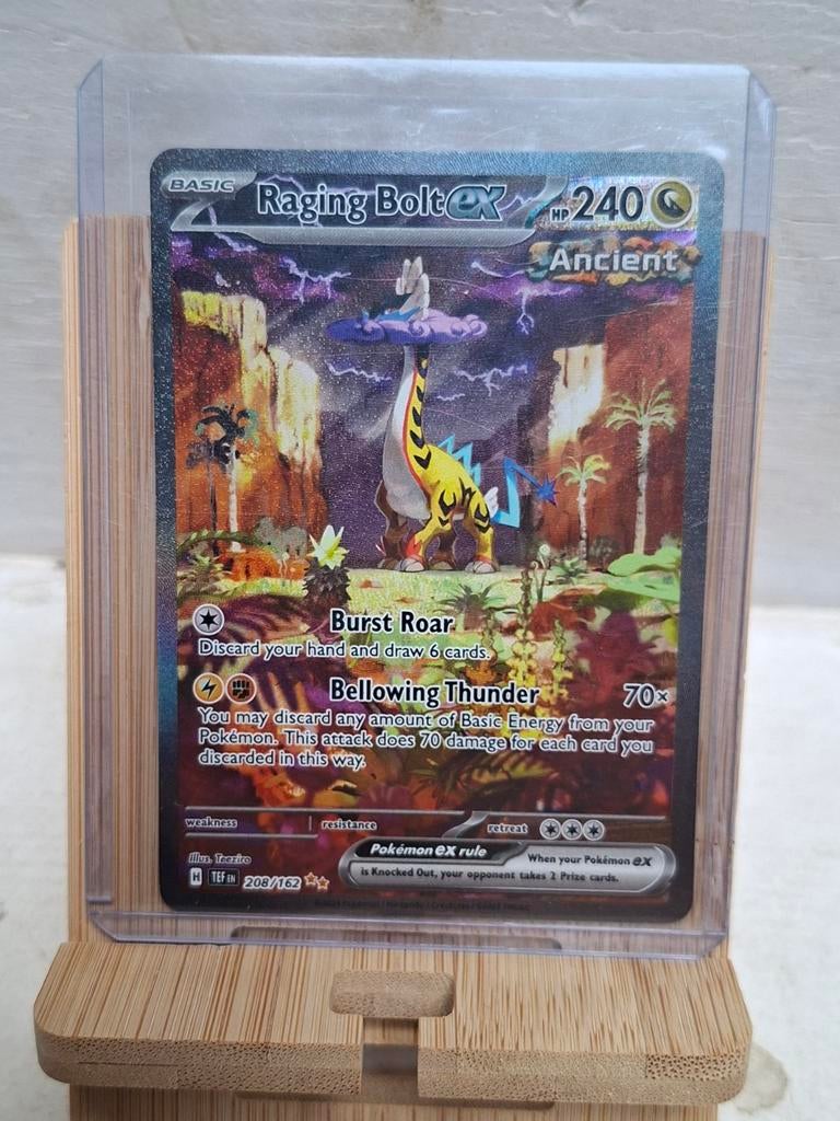 Raging Bolt ex 208/162 - Mint Staat - Pokémon Kaart, Ophalen of Verzenden, Nieuw, Losse kaart, Foil