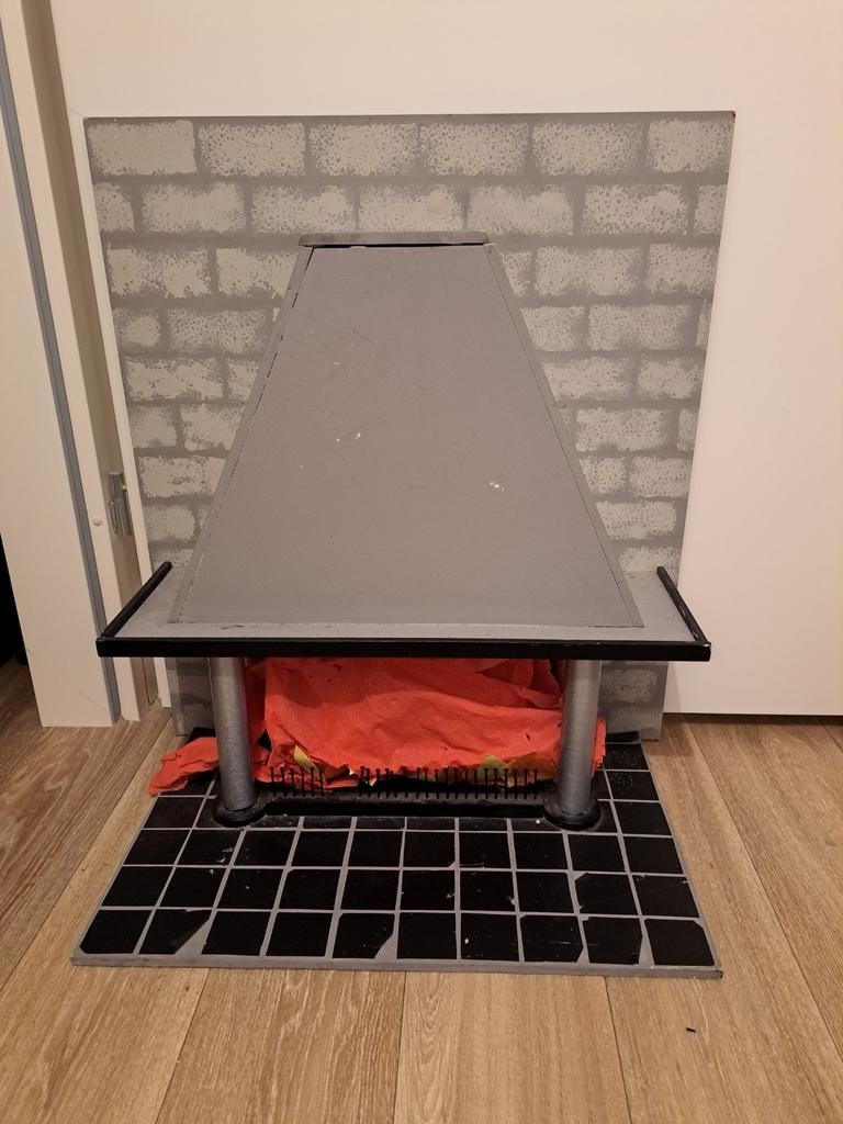 Decoratieve haard met baksteenlook, Huis en Inrichting, Haarden, Ophalen, Vrijstaande haard, Elektrische haard