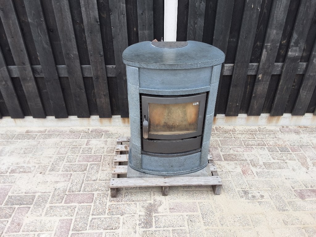 Speksteen houtkachel FLAM, Huis en Inrichting, Ophalen, Gebruikt, Hout, Houtkachel