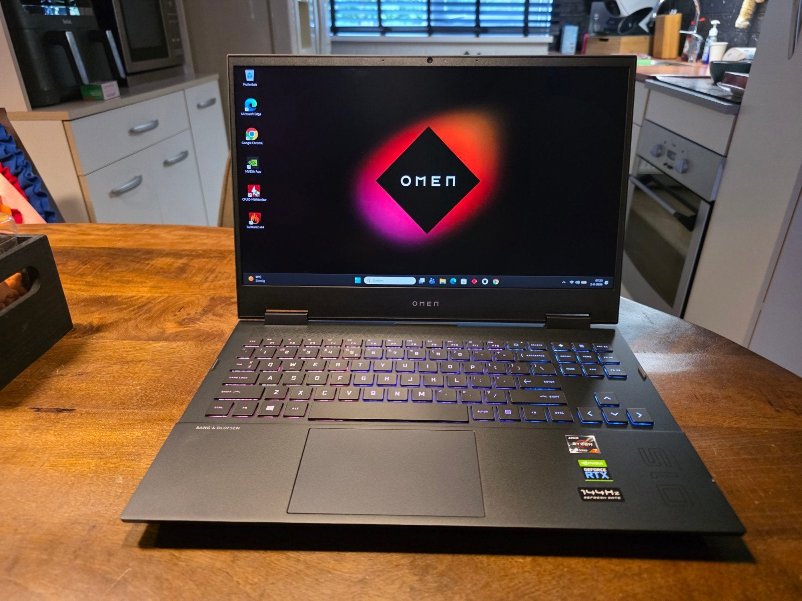 HP OMEN15/Ryzen7-5800H/32GB/512GB SSD/RTX3060/W11/Office, HP Omen, Met videokaart, 2 tot 3 Ghz, Refurbished