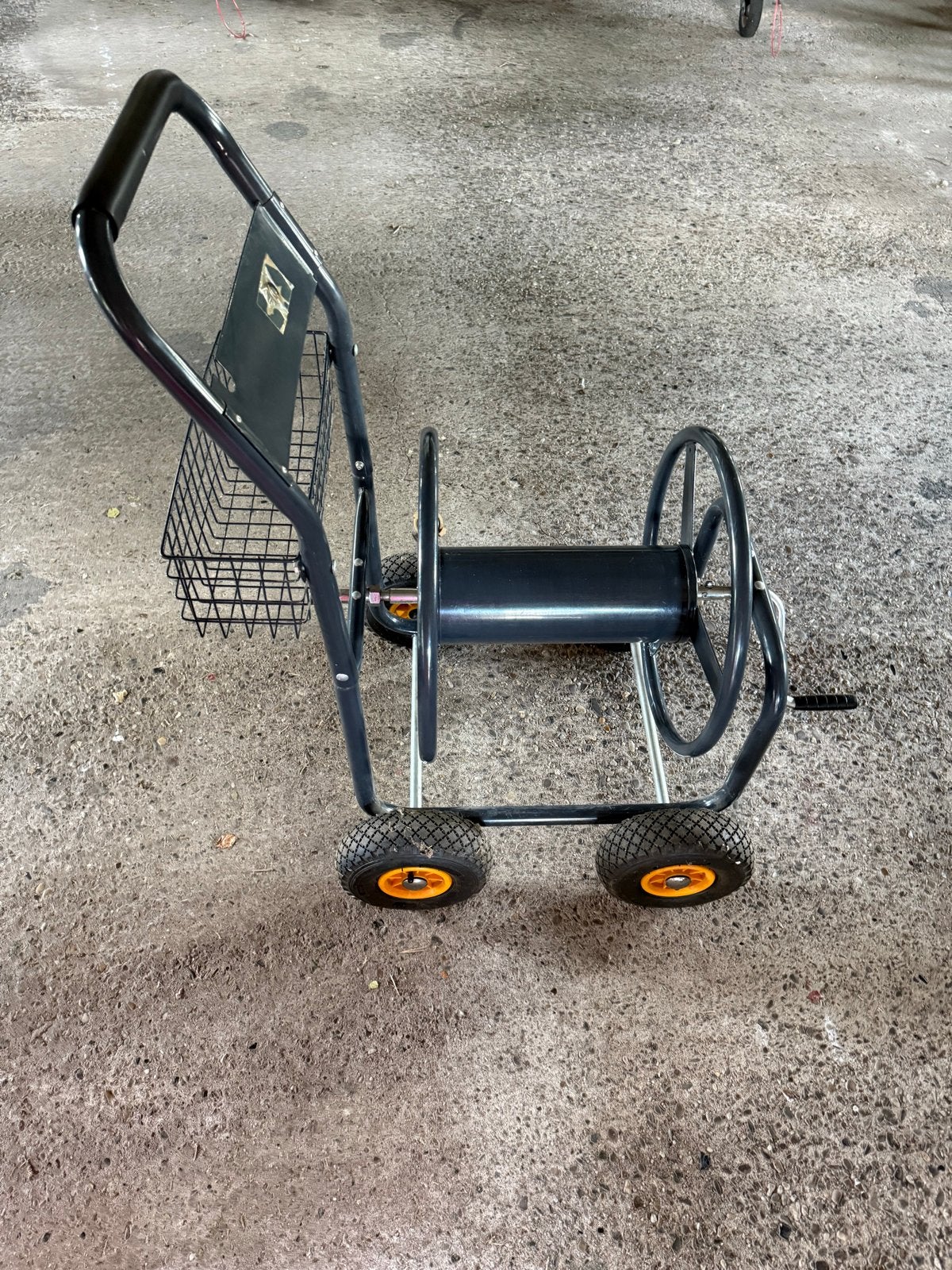 Tuinslangwagen op wielen met mandje, Tuin en Terras, Tuinslangen, Ophalen, Zo goed als nieuw, Tuinslanghaspel