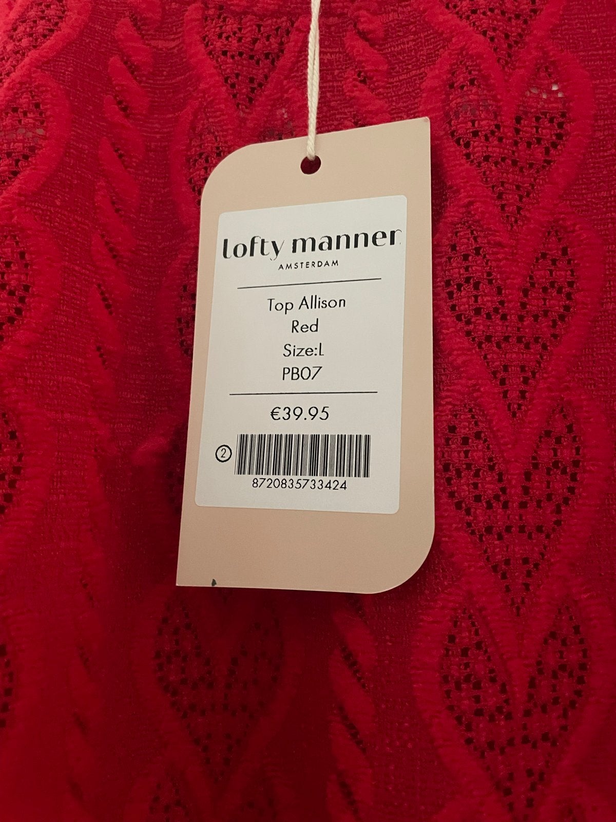 Lofty Manner Top Allison Rood Maat L, Maat 42/44 (L), Nieuw, Ophalen of Verzenden, Korte mouw