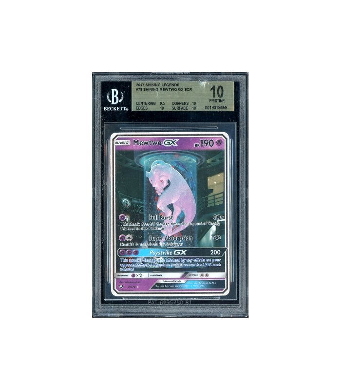 Pokemon Mewtwo GX Shining Legends #78 BGS 10 - Case Damage, Ophalen of Verzenden, Zo goed als nieuw, Losse kaart, Foil