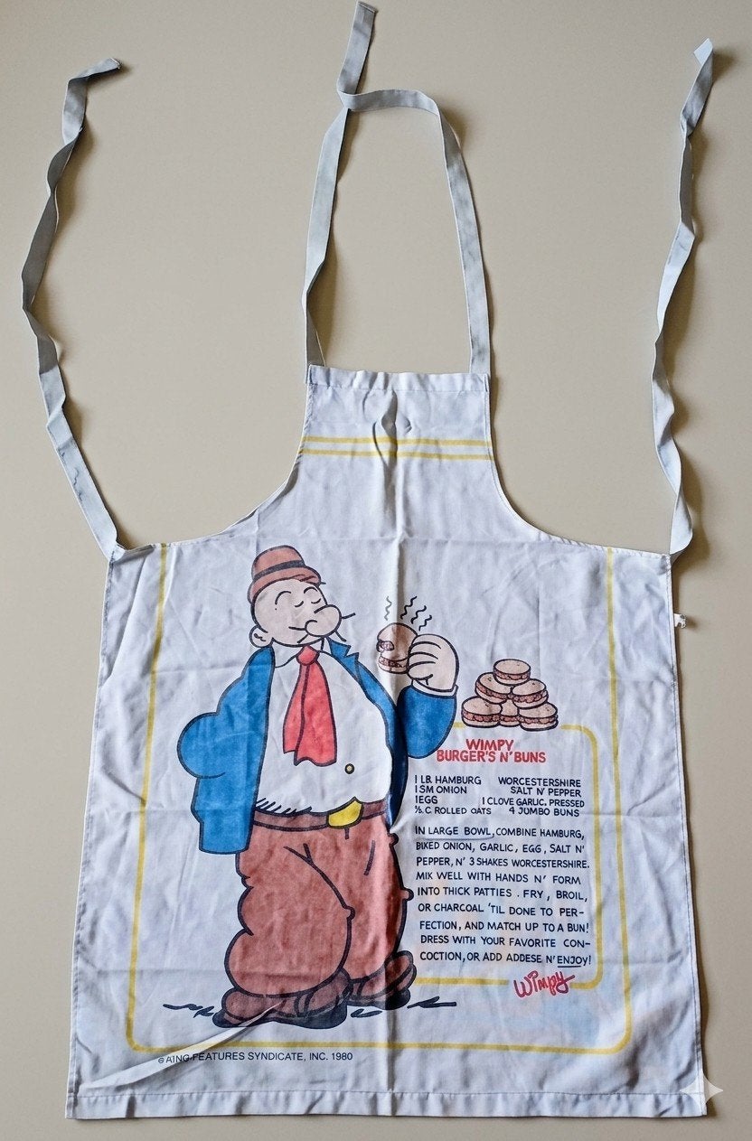 Vintage 1980 Wimpy Burger’s N’ Buns Kookschort Popeye, Ophalen