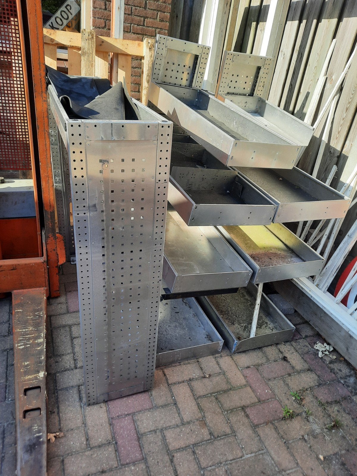 Aluminium bedrijfswagen stelling, Ophalen, Gebruikt