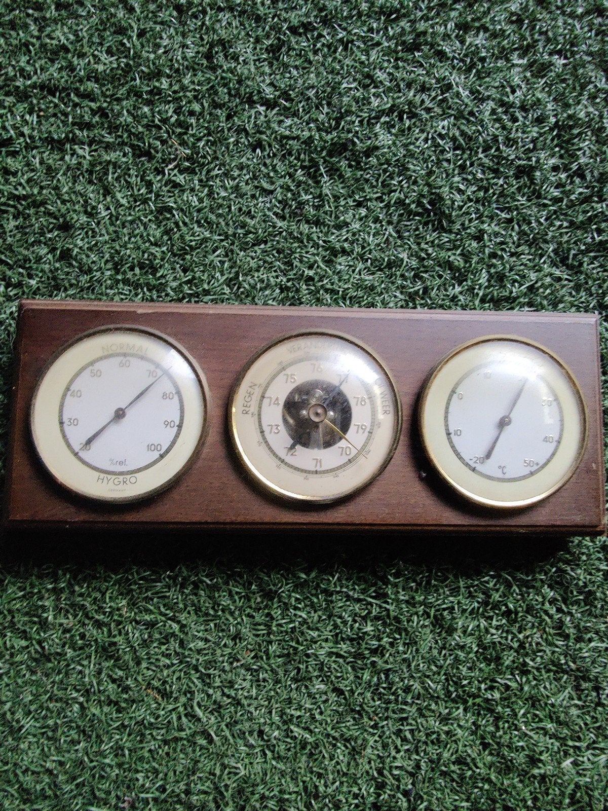 Vintage Weerstation: Barometer, Hygrometer, Thermometer, Audio, Tv en Foto, Ophalen of Verzenden, Gebruikt, Weerstation