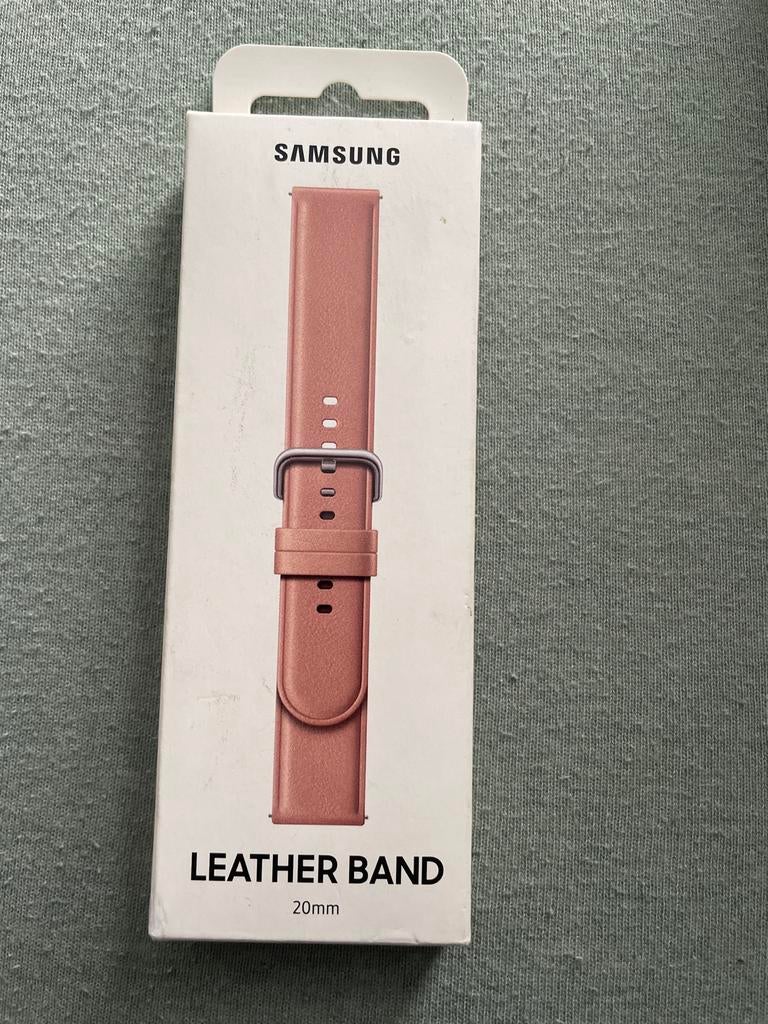 Samsung Leren Band 20mm Roze - Nieuw en Ongeopend, Ophalen, Nieuw, Roze