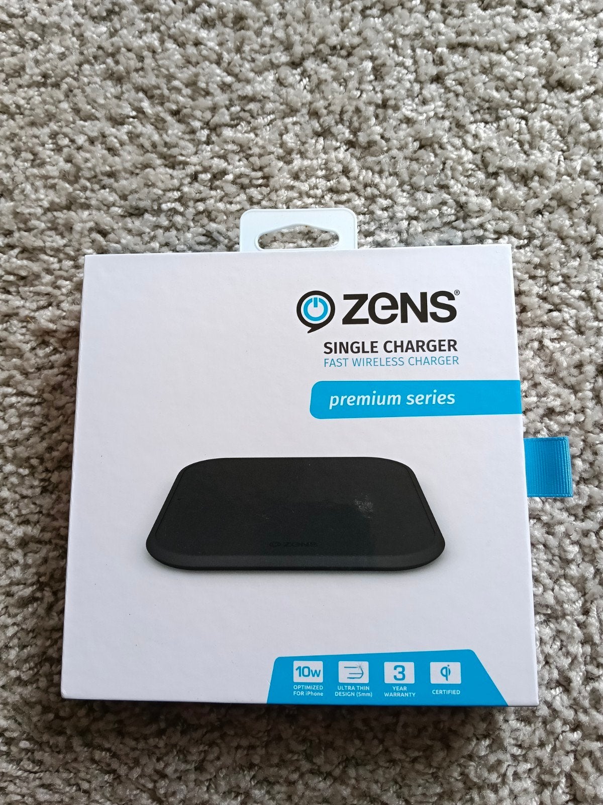 Zens Single Draadloze Oplader - 10W Fast Charger iPhone en S, Ophalen of Verzenden, Nieuw