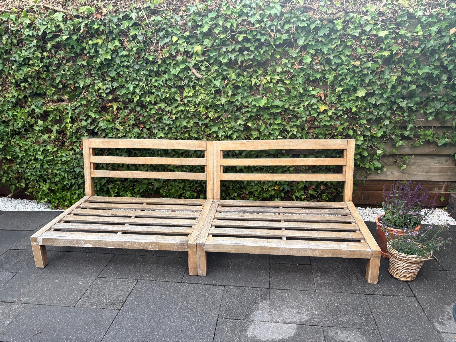 Palletbanken trevor karwei inclusief comfortabele kussens, Ophalen, Gebruikt, Hout