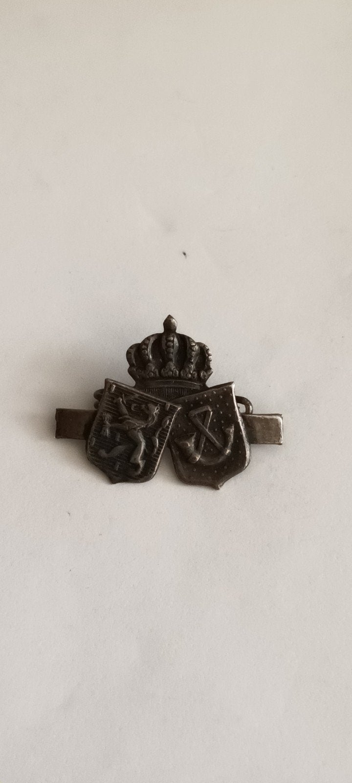 Vintage Speld met Kroon en Wapenschilden, Ophalen of Verzenden, Gebruikt