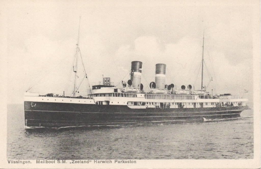 Vlissingen Mailboot S. M. Zeeland Harwich Parkeston, Verzamelen, Ansichtkaarten | Nederland, Verzenden, 1920 tot 1940, Ongelopen