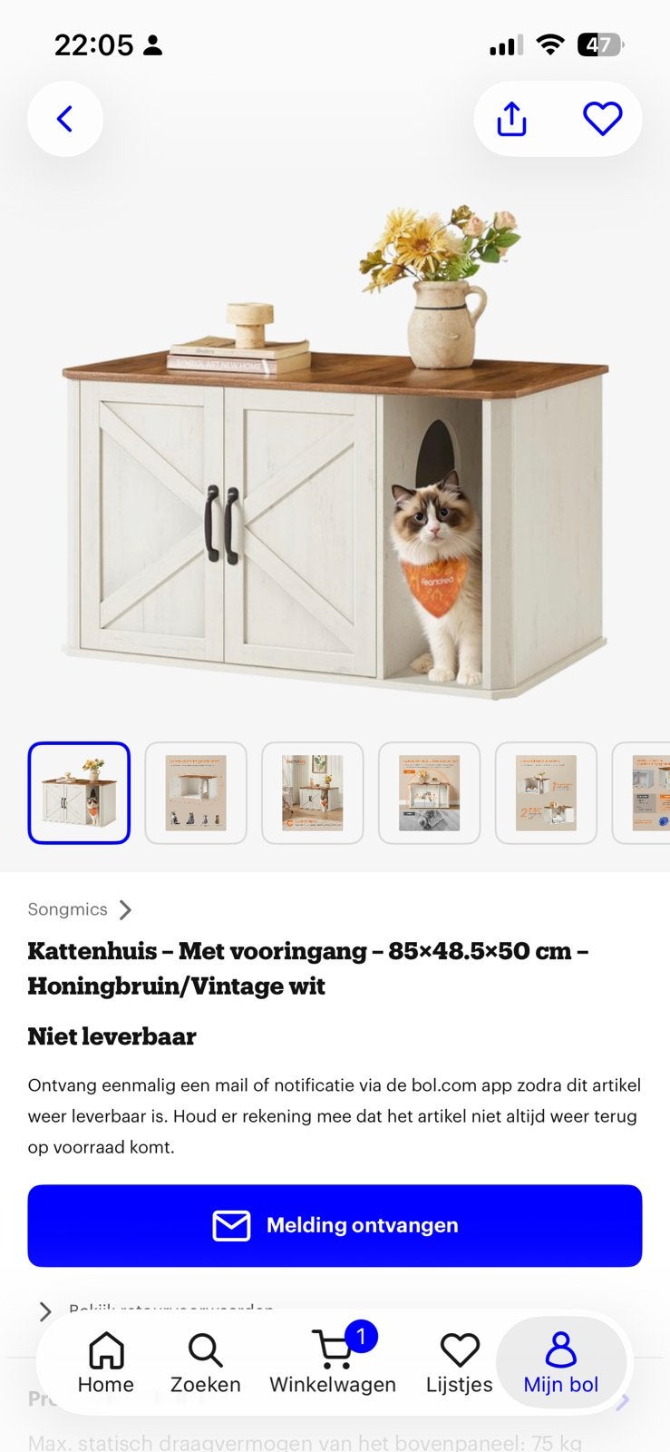 Kattenkast zo snel mogelijk ophalen, Ophalen