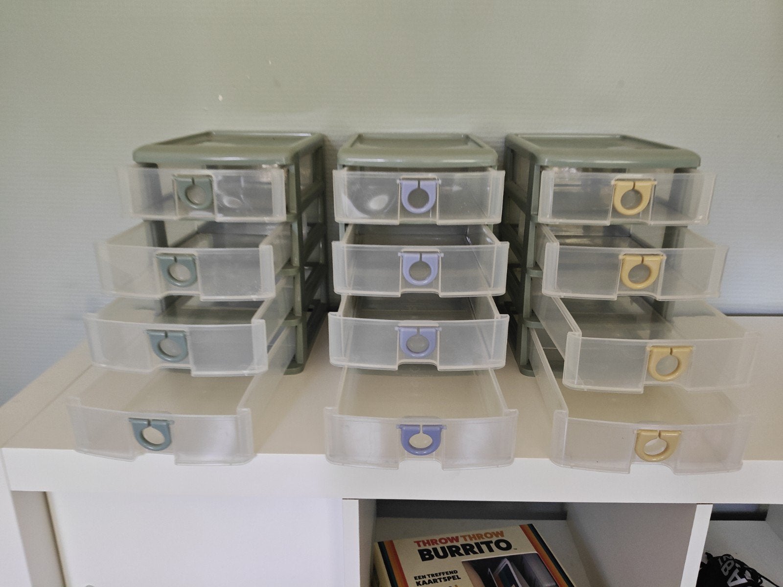 Handige opbergboxen met lades - Set van 3, Huis en Inrichting, Ophalen, Gebruikt, 3 of 4 laden, Minder dan 25 cm