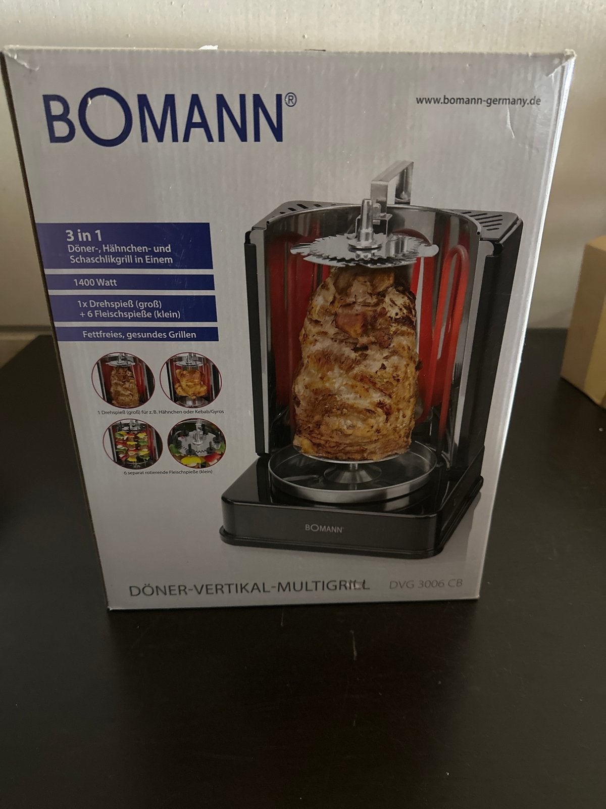 Bomann DVG 3006 CB Döner-Vertikal-Multigrill 3-in-1 Nieuw, ., Nieuw, Ophalen of Verzenden, Tafelgrill