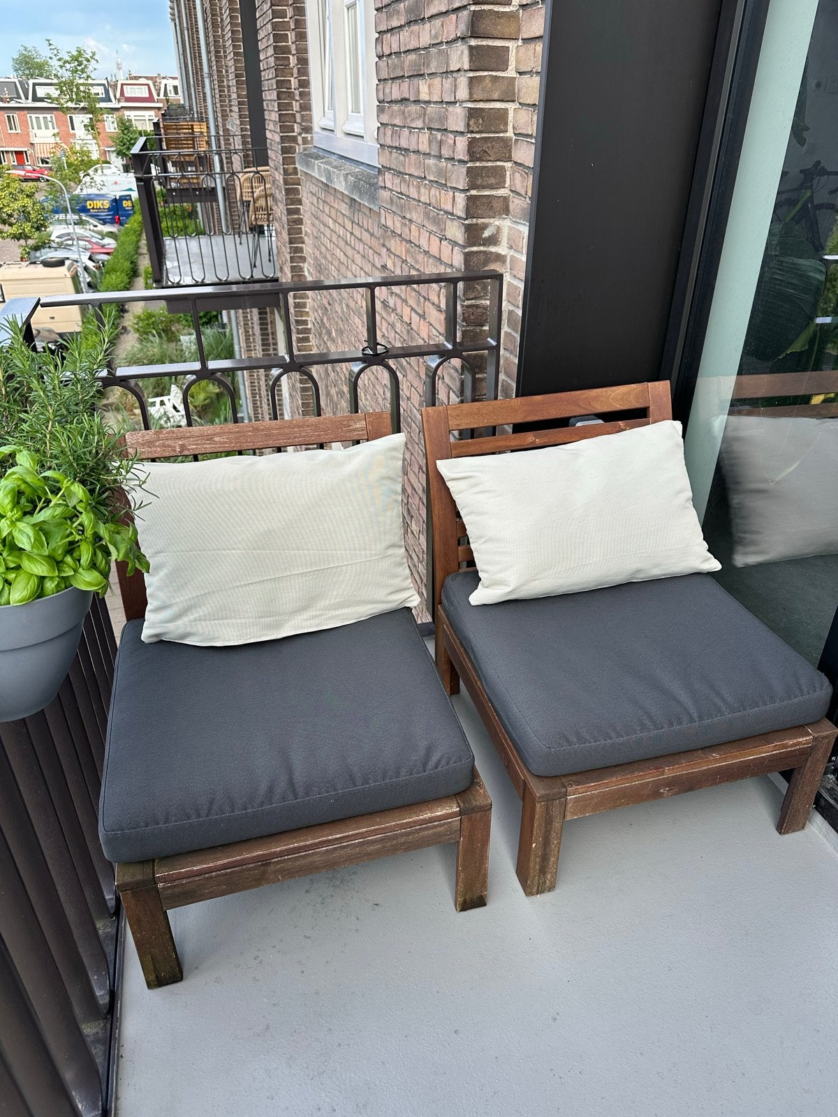 Ikea NÄMMARÖ 2-zits loungebank, lichtbruin gelazuurd, Ophalen, Gebruikt, Hout
