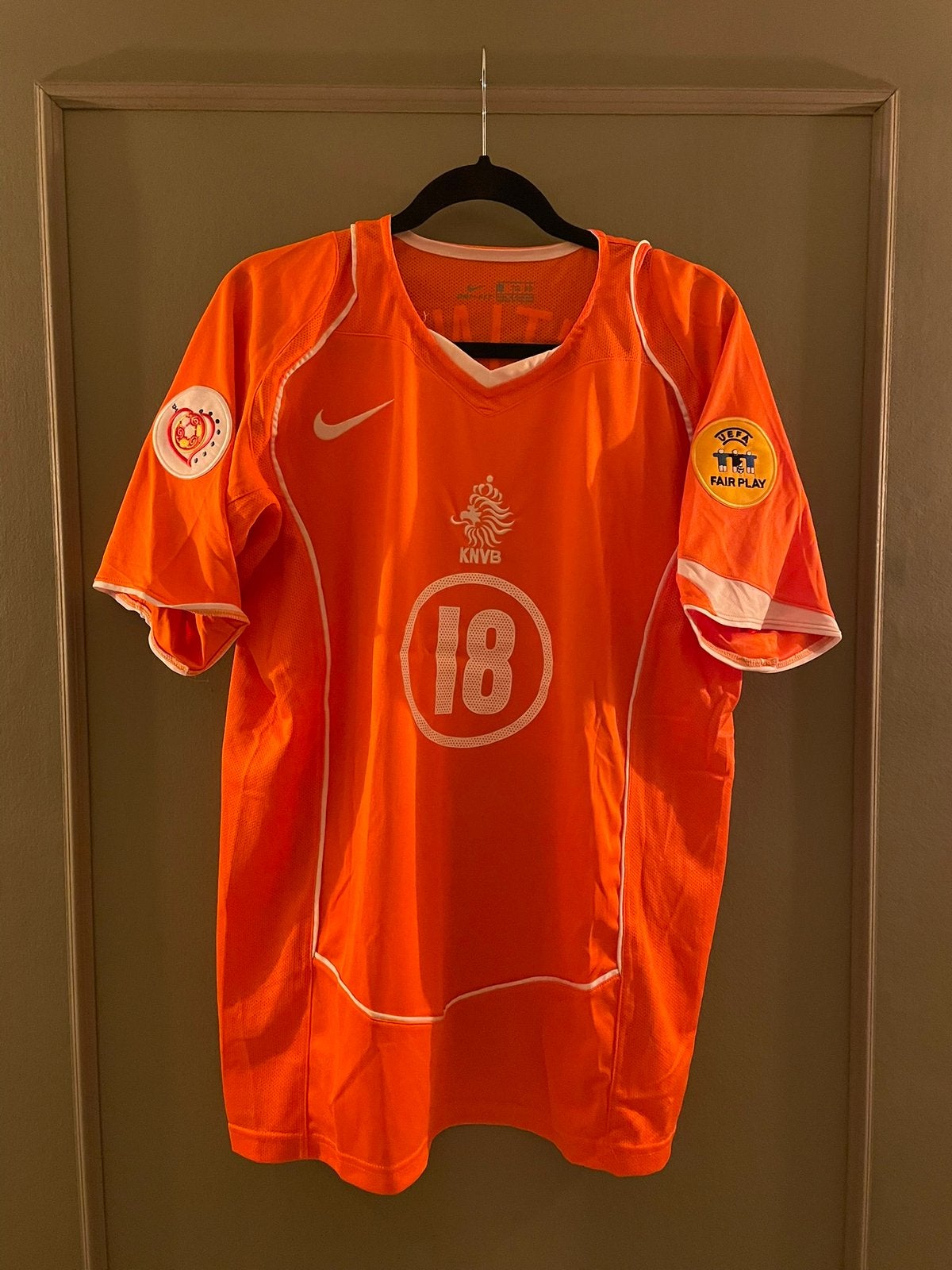 Nederlands elftal shirt 2004 Heitinga #18, Maat XL, Ophalen of Verzenden, Zo goed als nieuw, Shirt