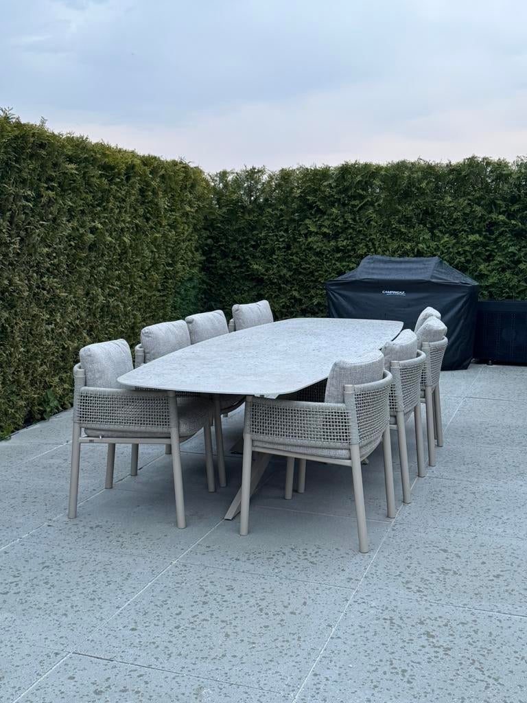 Savanne tuinset 4 Seasons Outdoor Latte Special edition, Overige materialen, Nieuw, Ophalen of Verzenden, 8 zitplaatsen