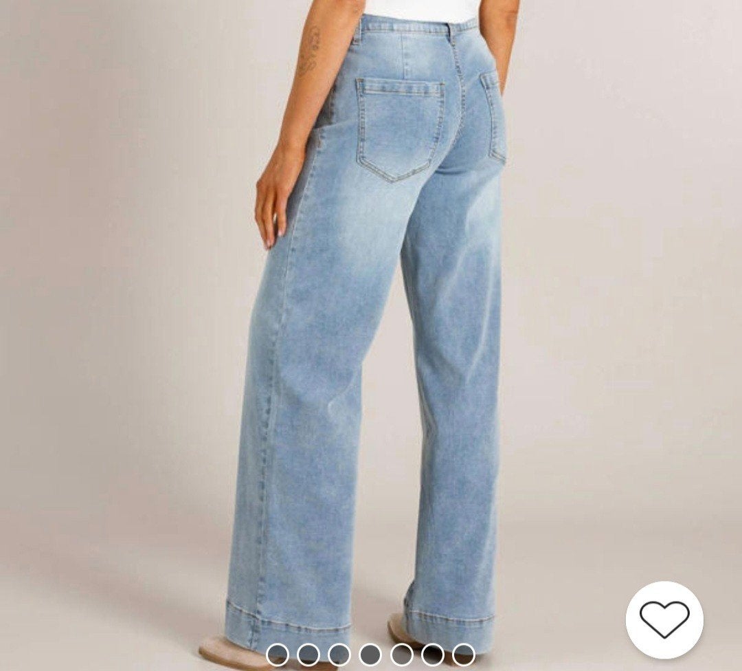 Ivy Beau Verie high waist wide leg jeans blue denim mt 38, Blauw, Ophalen of Verzenden, Zo goed als nieuw, W30 - W32 (confectie 38/40)