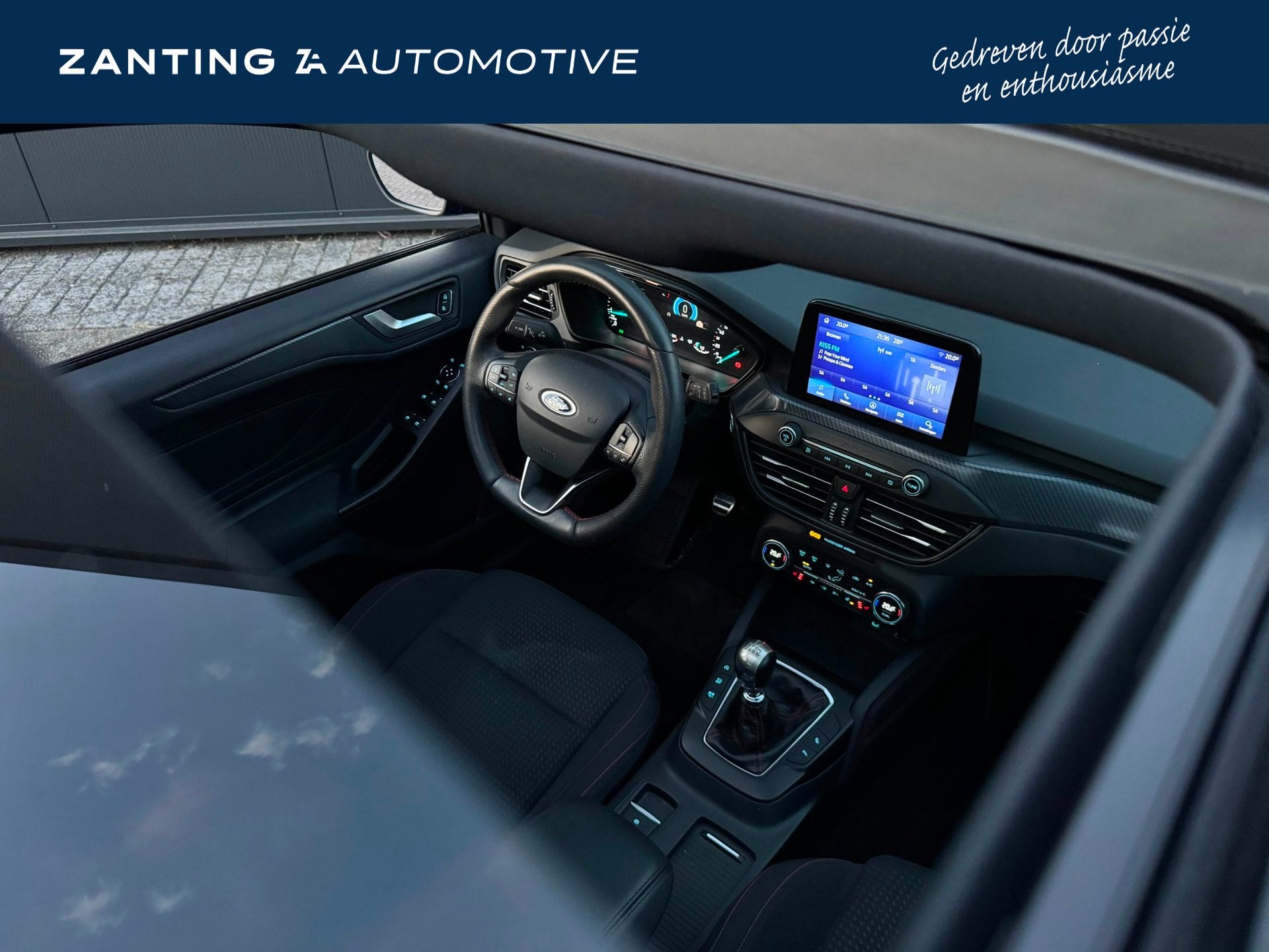 Ford Focus 1.0 E.B. ST Line Business | Pano-dak | 100% OH Hi, Auto's, Dealer onderhouden, Gebruikt, Blauw, Origineel Nederlands