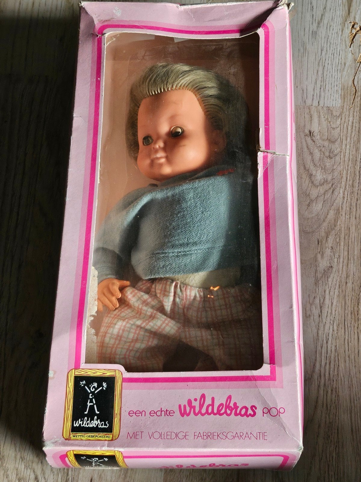 Vintage Clodrey jongenspop jaren '70 met rood katje, Ophalen of Verzenden