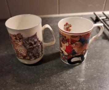 Drinkbekers met kattenafbeelding, Nieuw, Ophalen of Verzenden, Glas, Overige stijlen