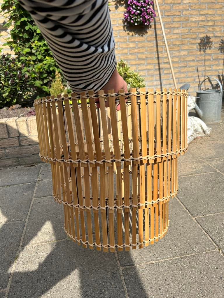 Bamboe lampenkap, Ophalen, Rond, Zo goed als nieuw, Bruin