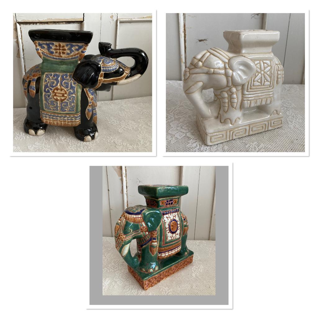 5x Brocante keramieken olifanten, Ophalen