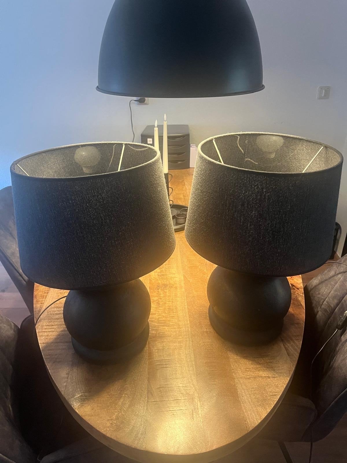 Set van 2 robuuste lampen met zwarte kap, Ophalen, Gebruikt, Overige merken, Textiel