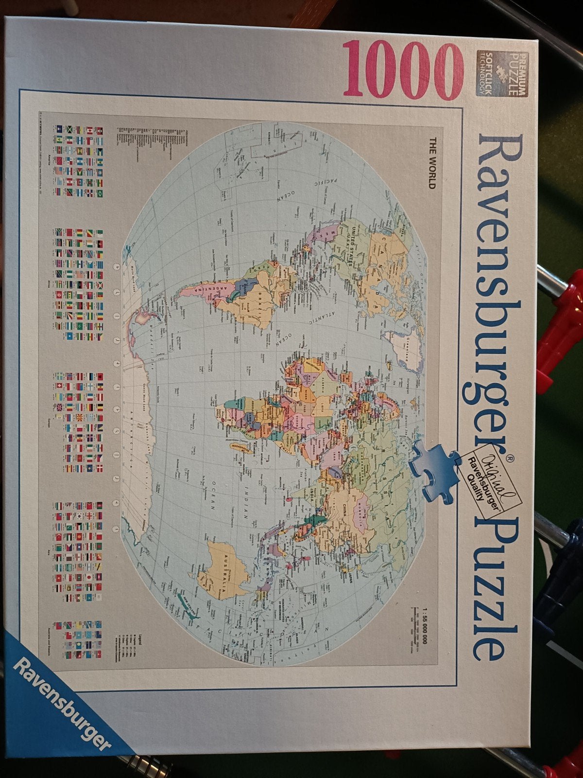 Ravensburger Wereldkaart Puzzel 1000 Stukjes, Hobby en Vrije tijd, Ophalen of Verzenden, 500 t/m 1500 stukjes, Zo goed als nieuw