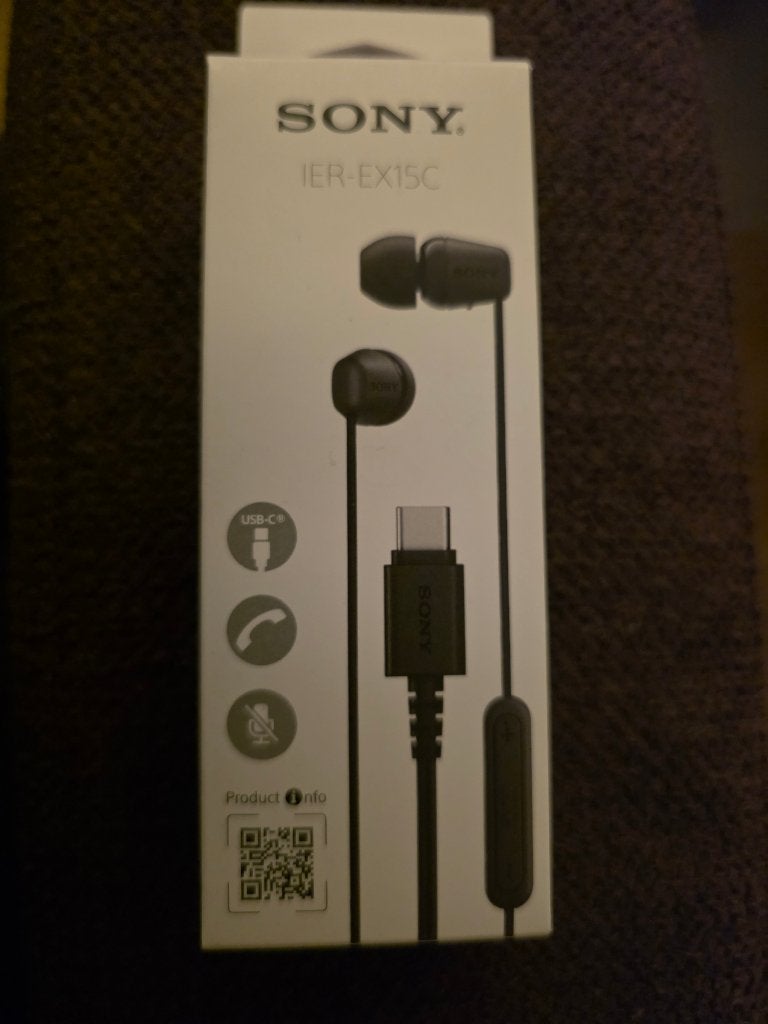 Sony IER-EX15C In-ear USB-C Hoofdtelefoon Zwart Nieuw