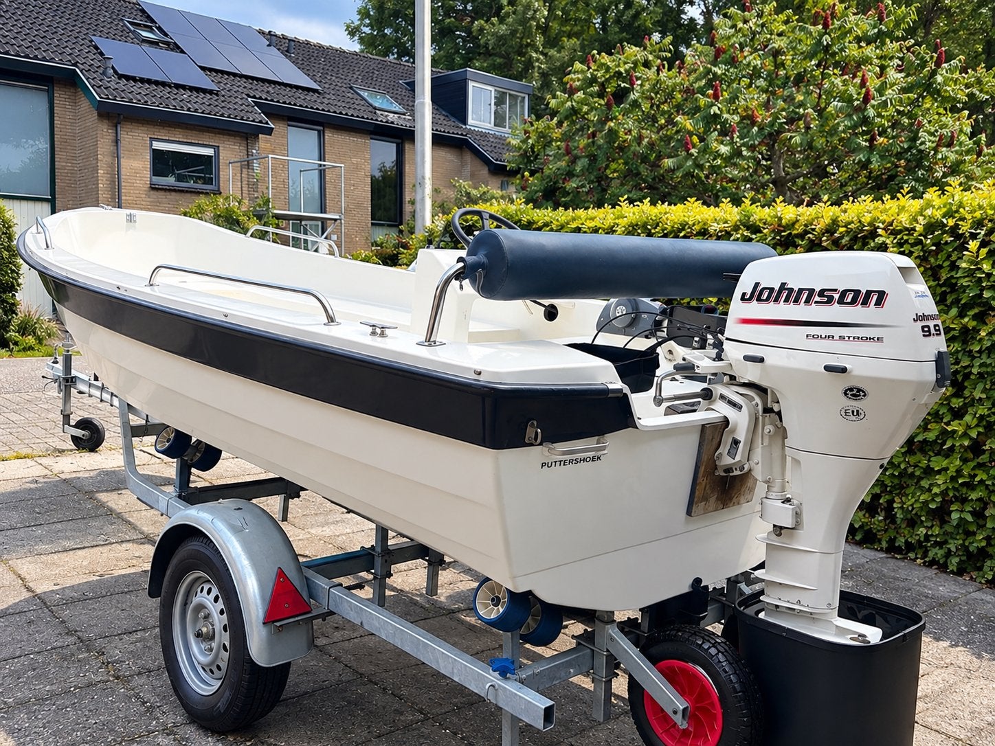 KRUGER 430 + 9.9 PK 4-TAKT + TRAILER | € 3.990, Ophalen, Zo goed als nieuw, Bayliner, Elektrische start