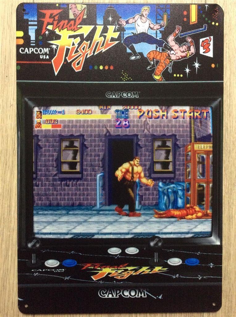 FINAL FIGHT | Capcom Arcade Metalen Wandbord Poster, Spelcomputers en Games, Games | Overige, Nieuw, Vechten, 1 speler, Vanaf 3 jaar