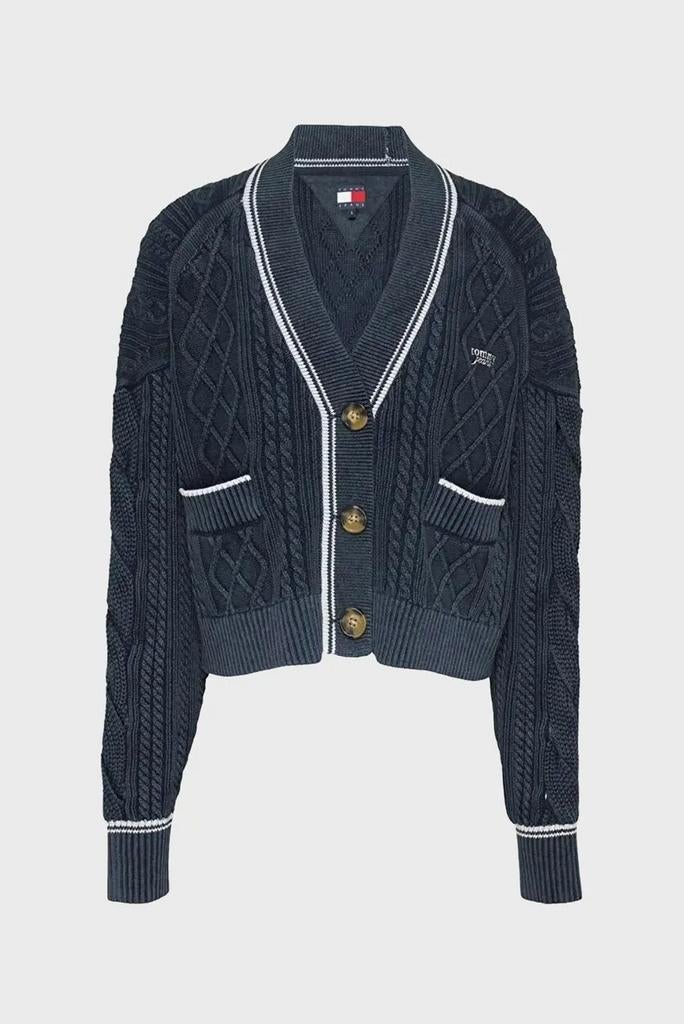 Tommy hilfiger kabelgebreide vest nieuw, Blauw, Nieuw, Ophalen of Verzenden, Maat 36 (S)