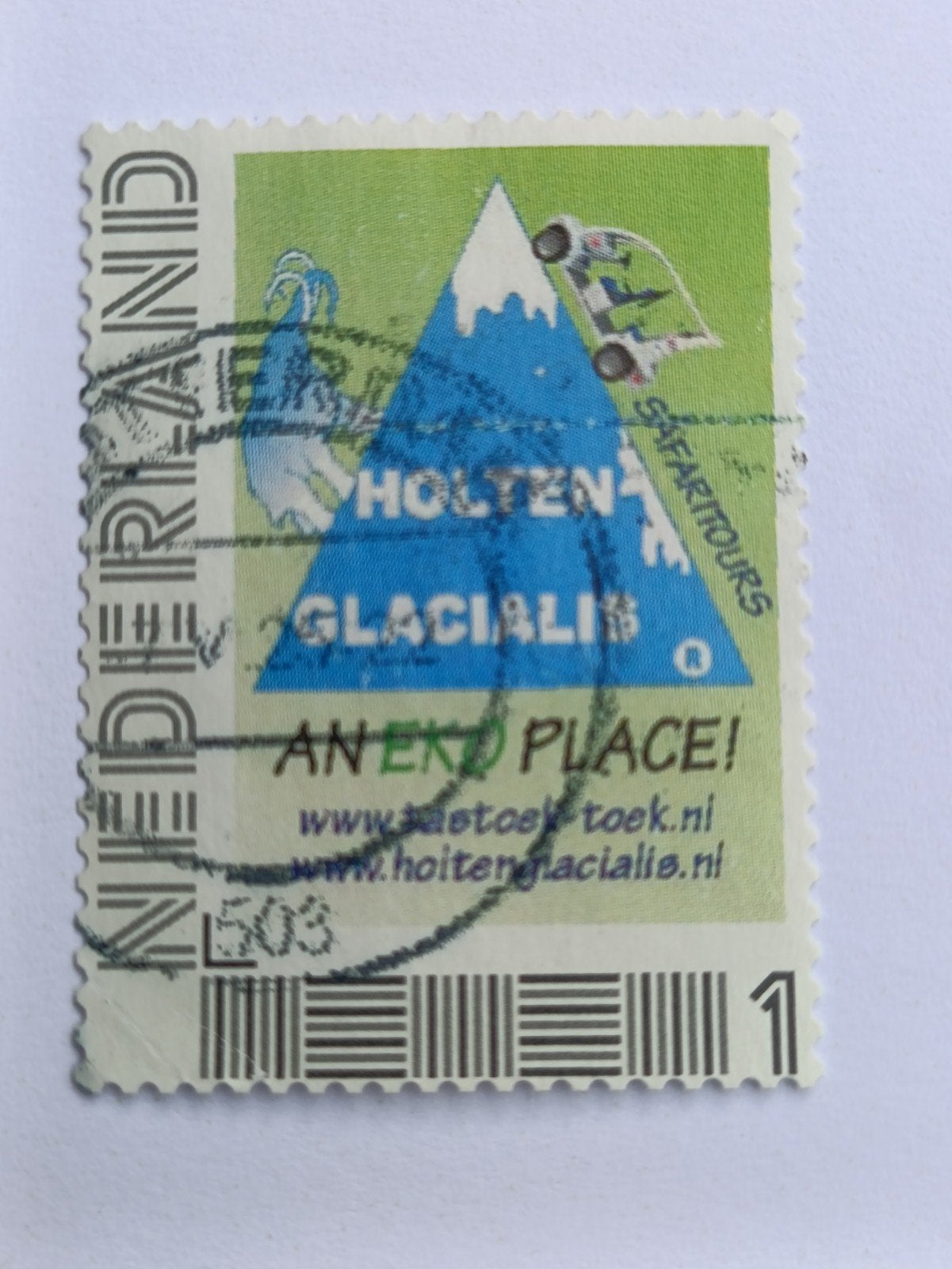 Persoonlijke postzegel Holten Glacialis Safari Tours, Postzegels en Munten, Ophalen of Verzenden, Na 1940, Gestempeld