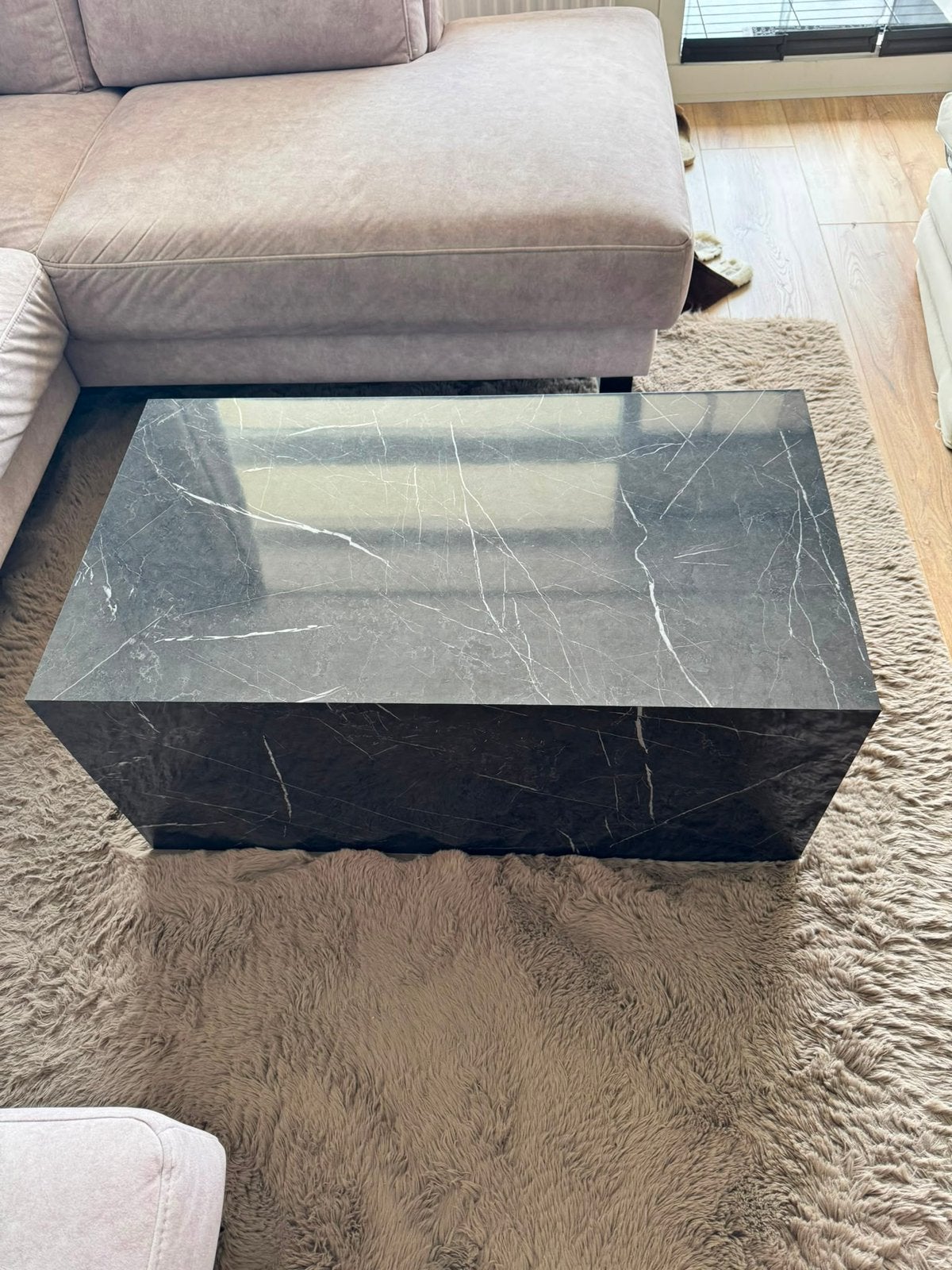 Salontafel (blok) marmerlook WESTWING, Ophalen, 100 tot 150 cm, 50 tot 100 cm, Zo goed als nieuw