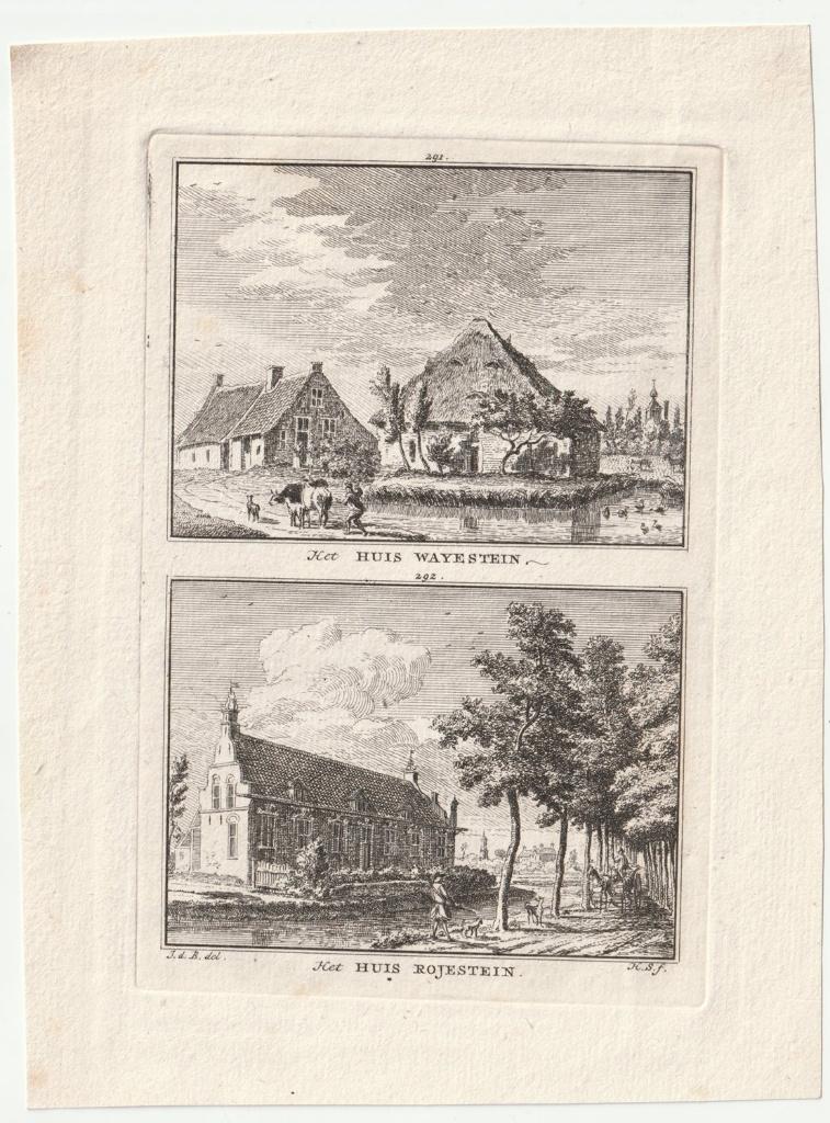 Huis Wayerstein / Huis Rofestein gravure Spilman ca. 1750, Antiek en Kunst, Kunst | Etsen en Gravures, Verzenden, Architectuur
