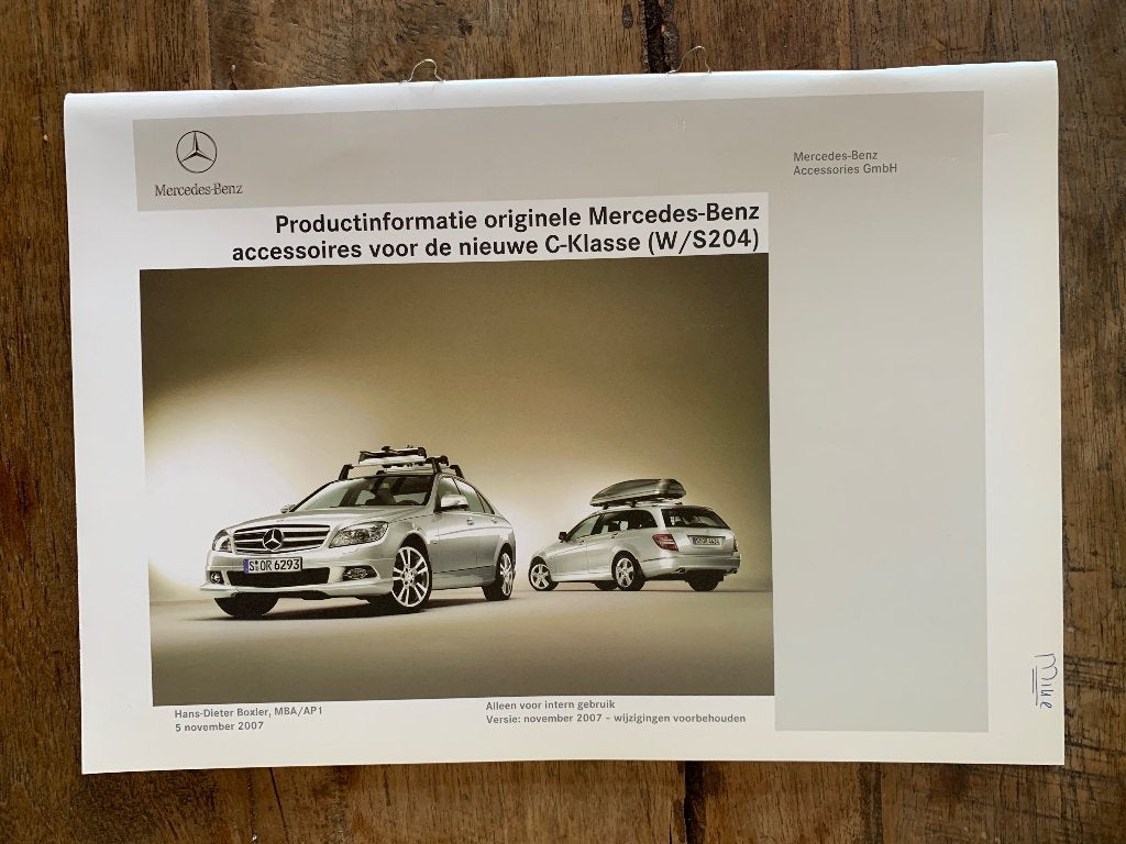 Productinfo Mercedes-Benz C-klasse W204 accessoires 2007, Nieuw, Mercedes-Benz, Mercedes, Ophalen of Verzenden