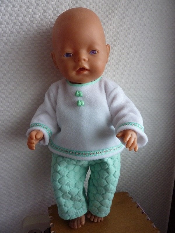 Setje fleece/tricot of joggingstof .Poppenkleertjes, Kinderen en Baby's, Ophalen of Verzenden, Nieuw, Babypop