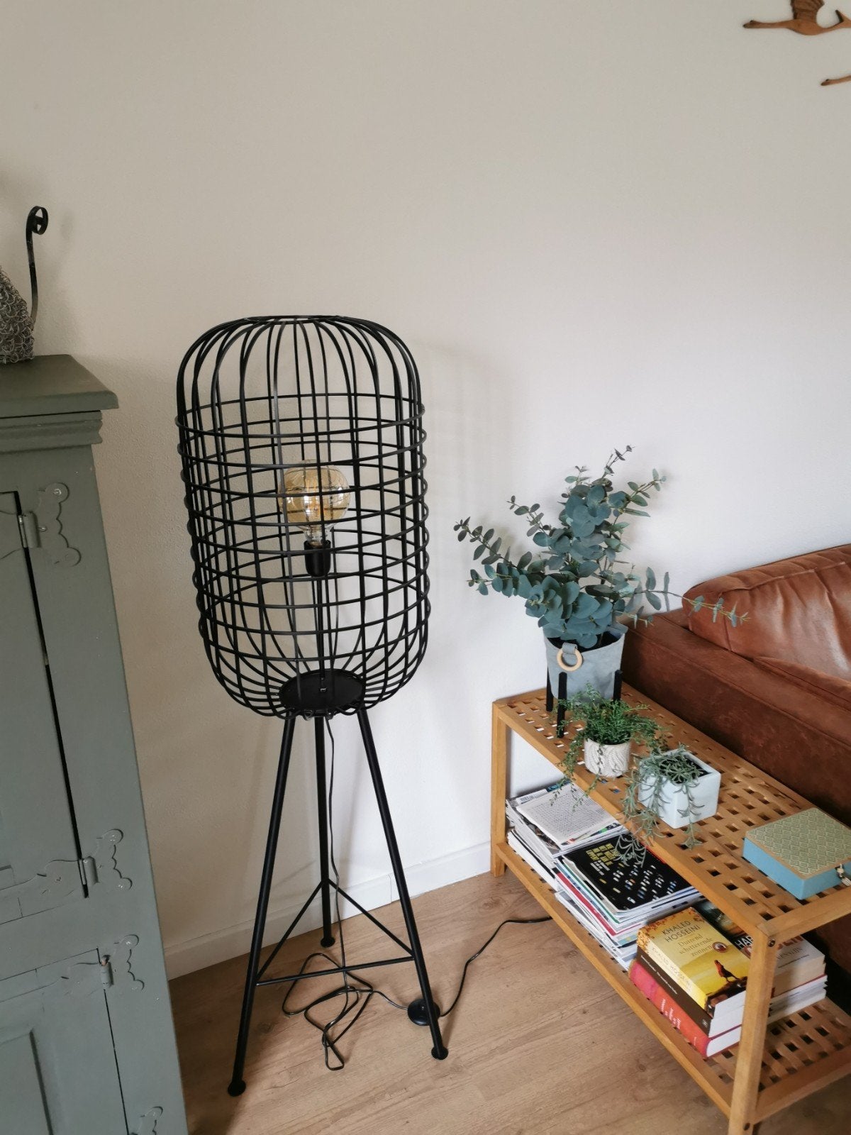 Metalen industriële lamp, Ophalen, Zo goed als nieuw, Metaal, 100 tot 150 cm