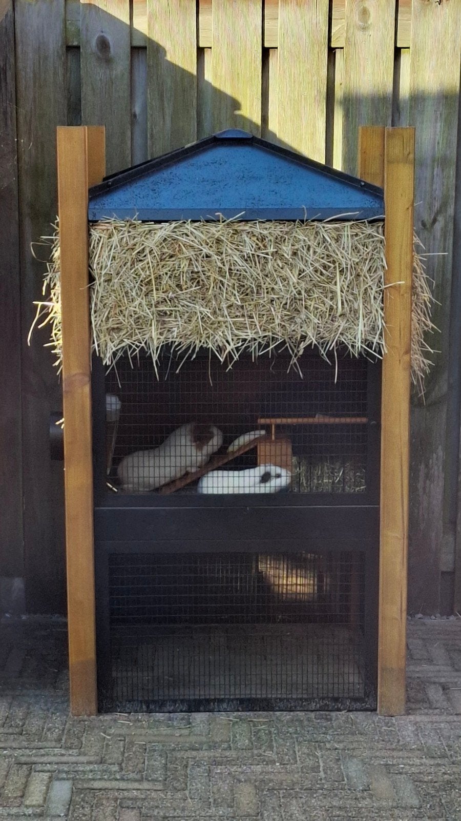 Uniek cavia / konijnenhok / hooiberg, Dieren en Toebehoren, Knaagdieren en Konijnen | Hokken en Kooien, Ophalen, 90 cm of meer