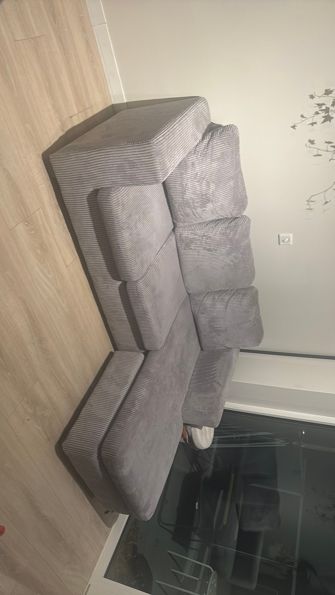 Seats and sofa | Stuart Hoekbank in Ribstof Elza Grey, Ophalen, Zo goed als nieuw, Vierpersoons of meer