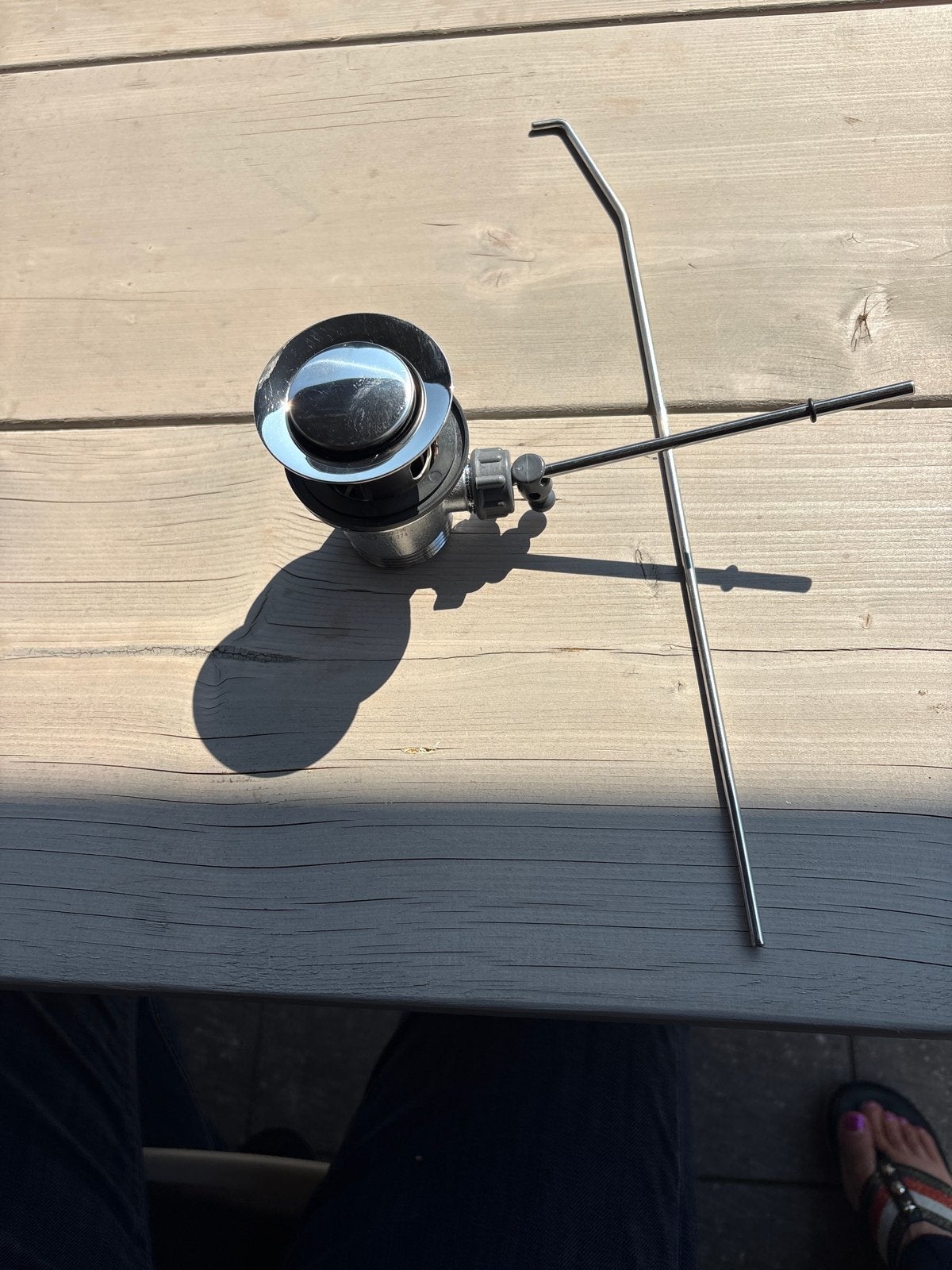 Wastafelplug met trekstang - Chroom, Ophalen of Verzenden, Nieuw, Chroom, Wastafel
