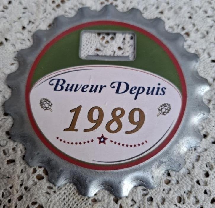 Vintage Franse flessenopener 1989 met magneet, Gebruikt, -, -, Ophalen of Verzenden