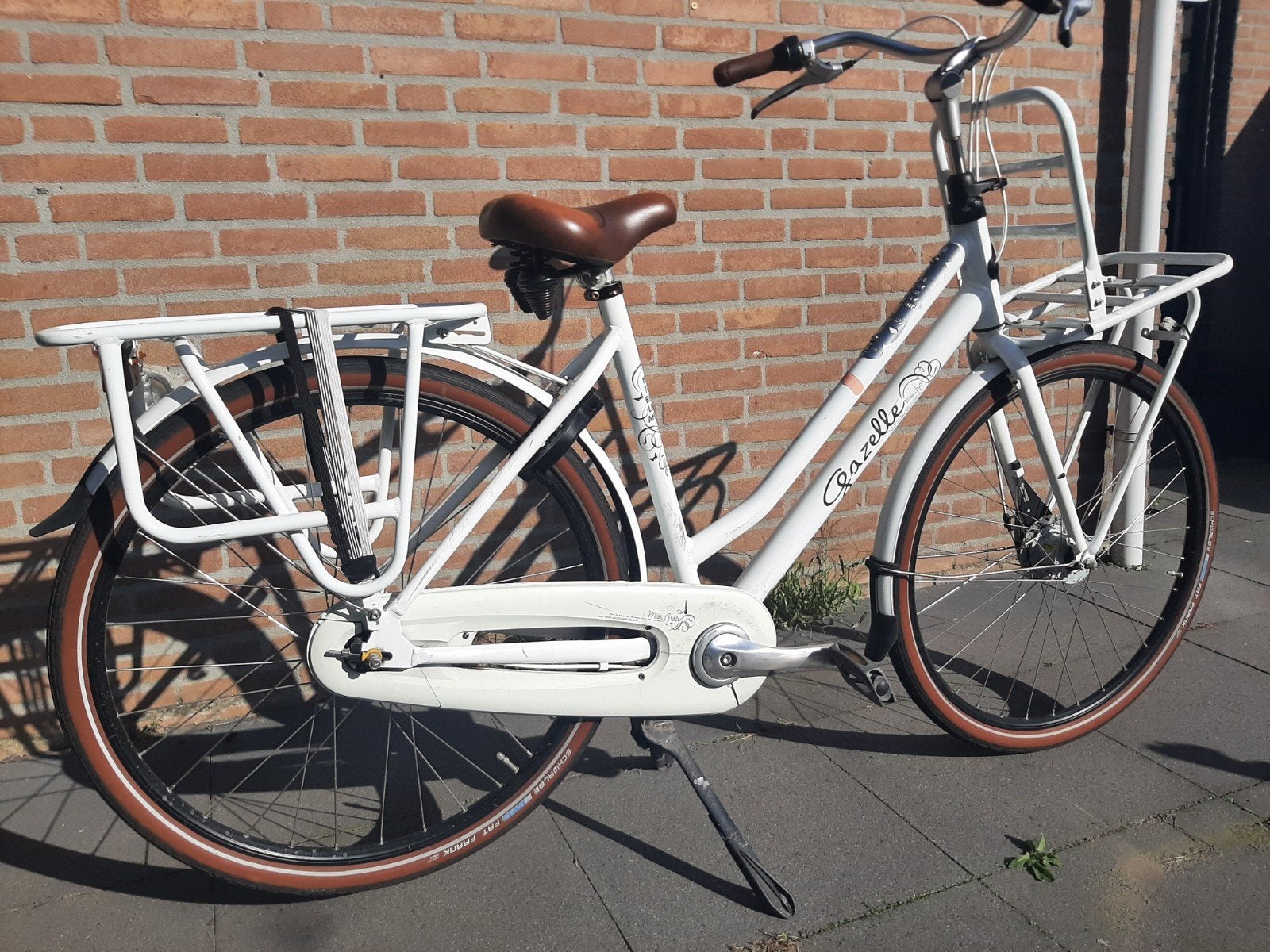 Gazelle damesfiets : transportfiets T7 versnellingen, Wit, Ophalen, 53 tot 56 cm, Versnellingen, Zo goed als nieuw