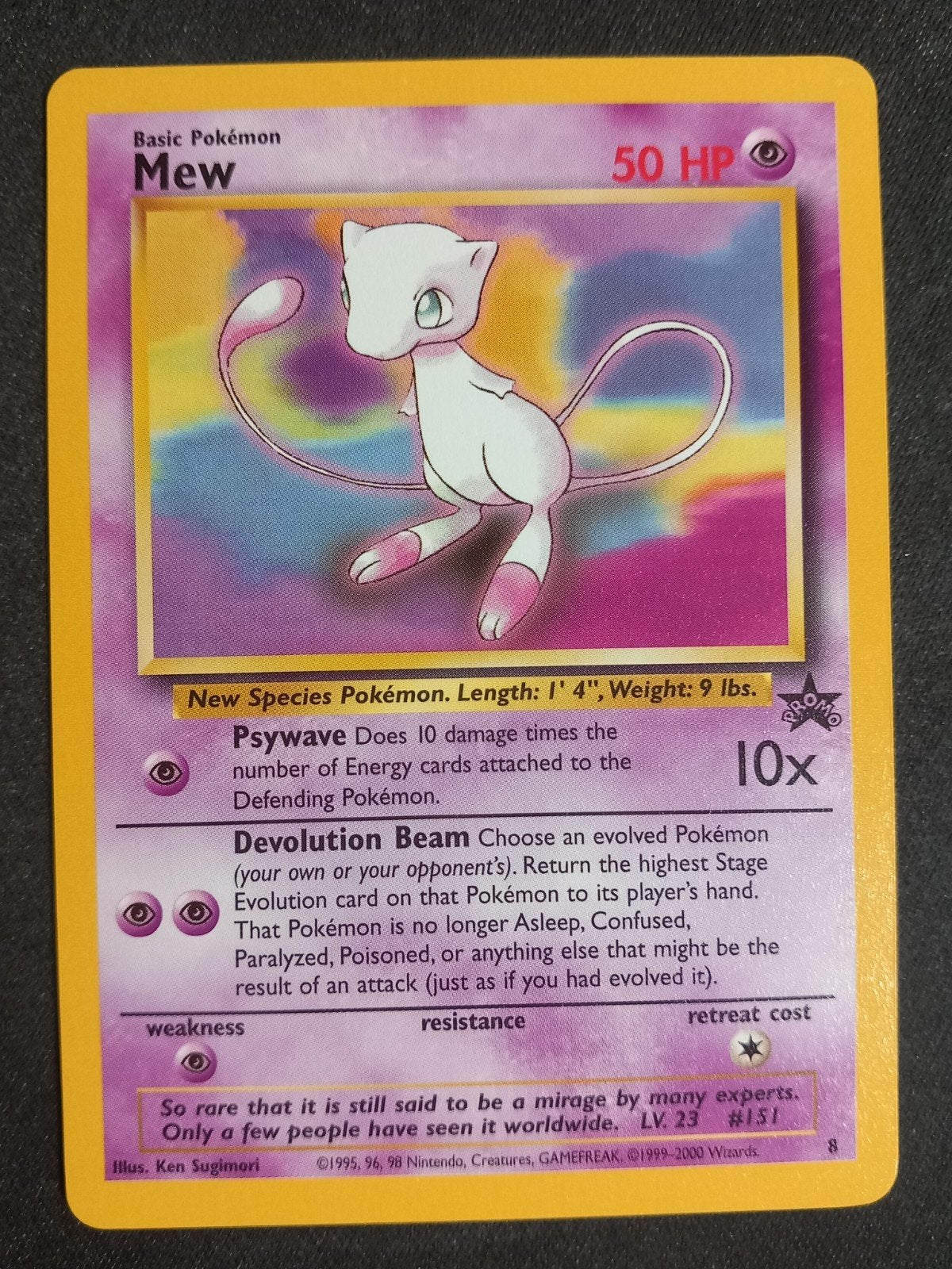 Pokemon Mew WP8 Wizards Black Star Promo Vintage NM, Ophalen of Verzenden, Zo goed als nieuw, Losse kaart