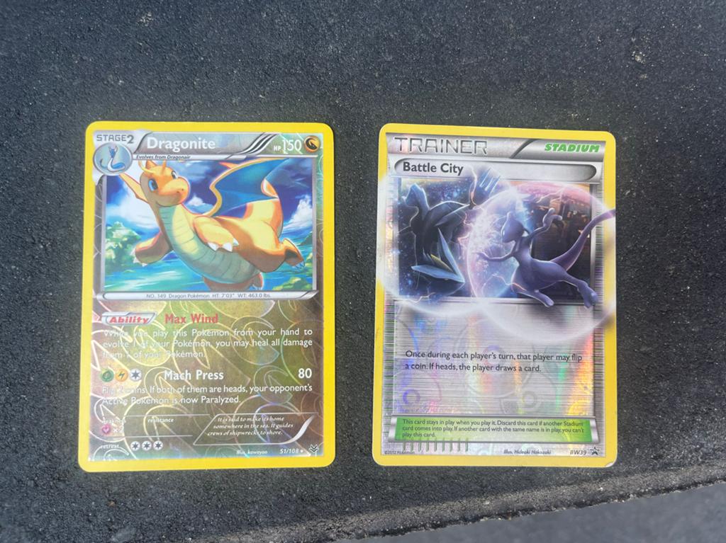 Pokémon TCG: Dragonite en Battle City kaarten, Ophalen of Verzenden, Gebruikt, Meerdere kaarten