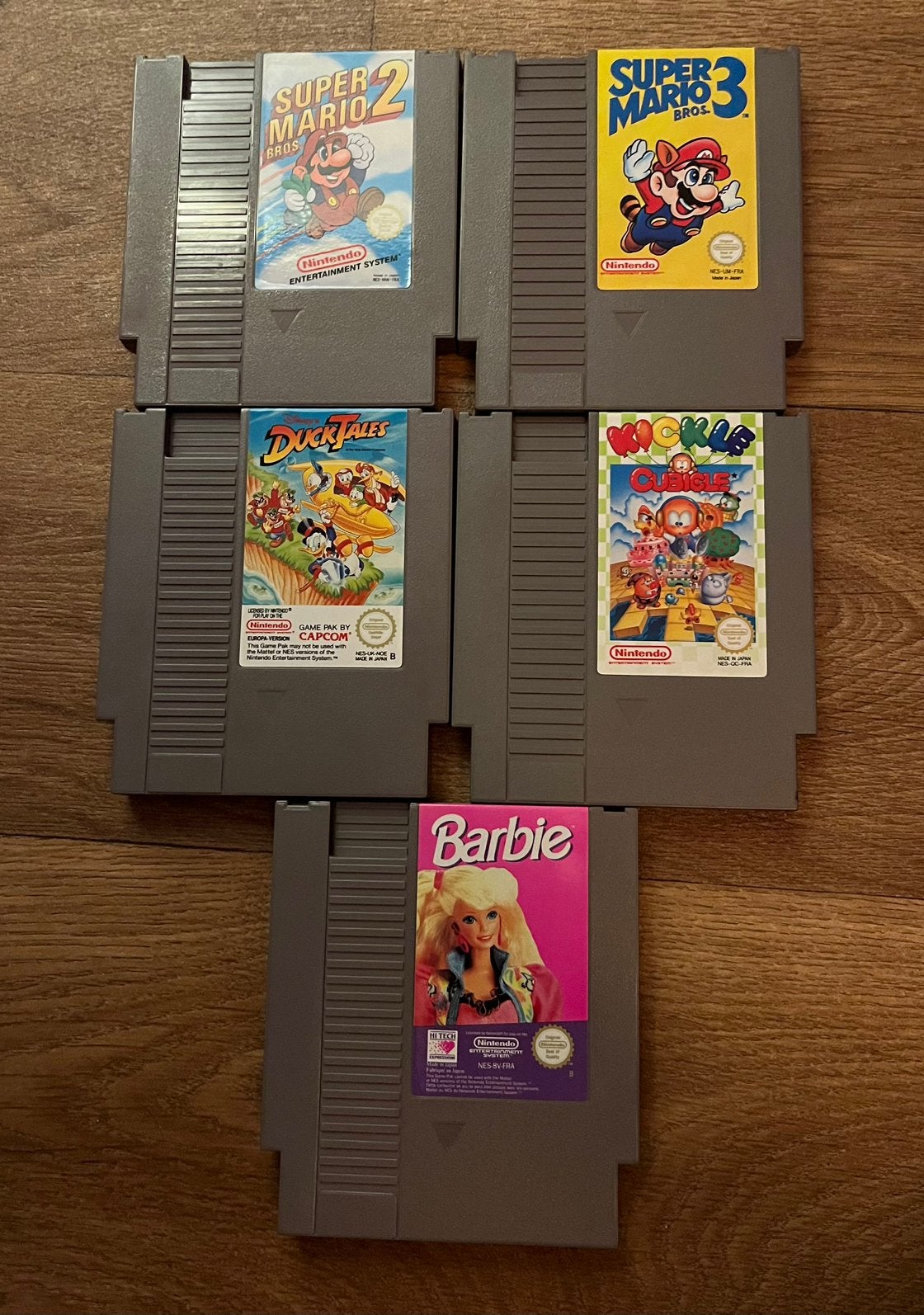NES Lot - Super Mario 2 & 3, Ducktales, Kickle en Barbie, Spelcomputers en Games, Games | Nintendo NES, Avontuur en Actie, Gebruikt