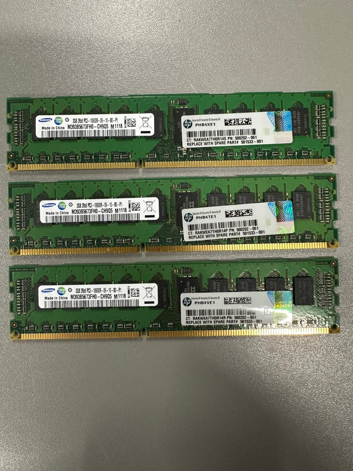 Server RAM 3x 2G Samsung, Computers en Software, Gebruikt, Server, DDR3, Ophalen of Verzenden